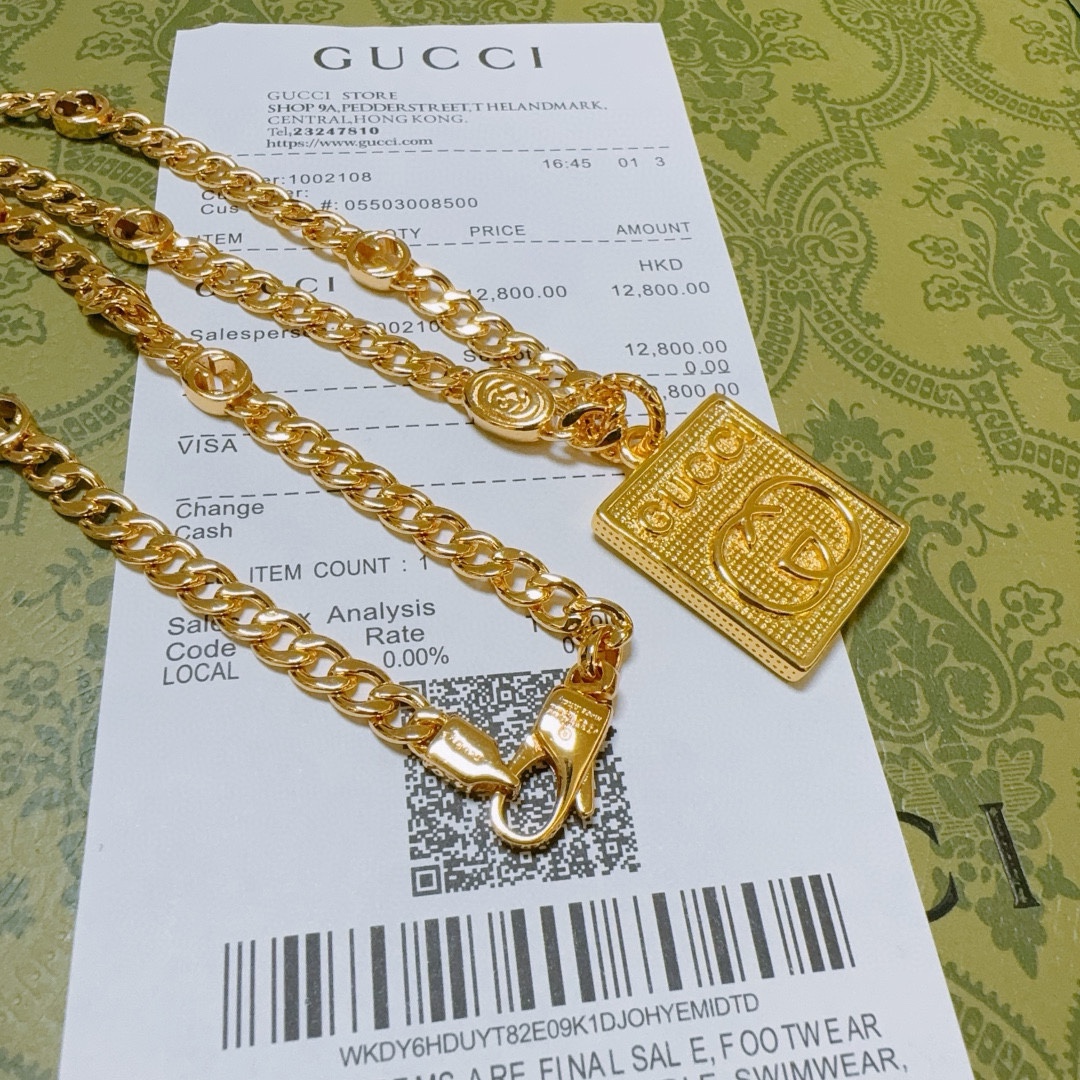 Gucci古驰项链最新款链条档次更高明星同款Anger Forest系列双G古驰项链 3