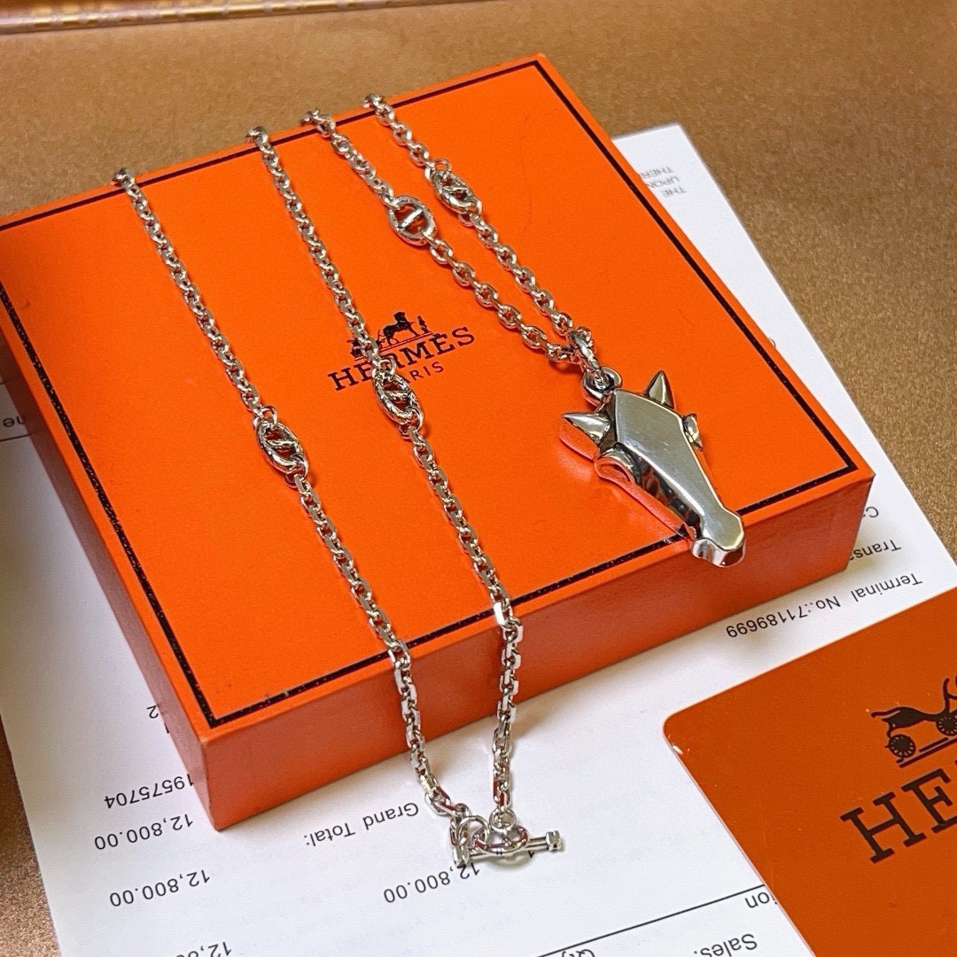 HERMES 爱马仕项链 马头项链系列首饰 进口定制 5
