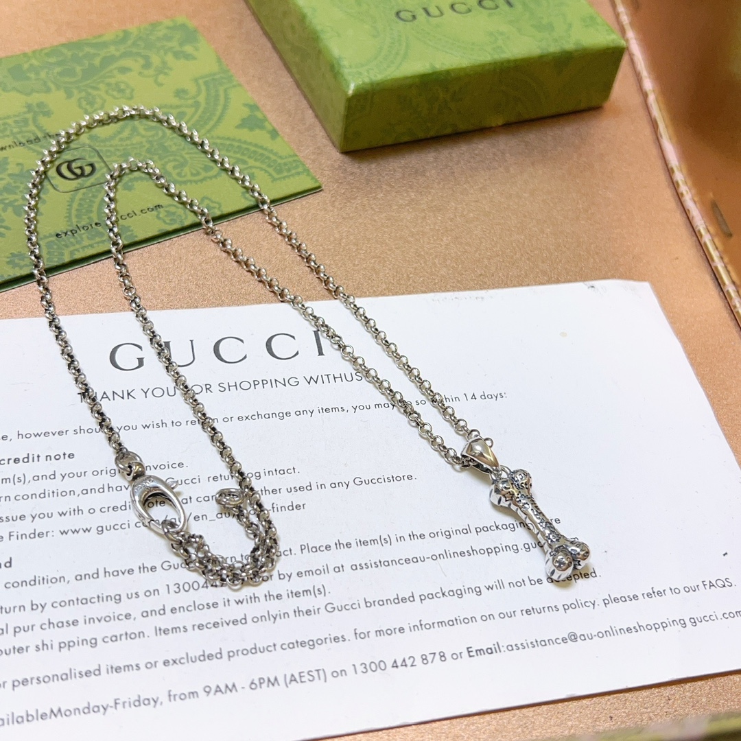 新品发布 👒Gucci古驰项链最新款链条档次更高Anger Forest系列双G经典款古驰👔艺术设计理念项链系列复古项链🎨🖼️服饰瞬间 2