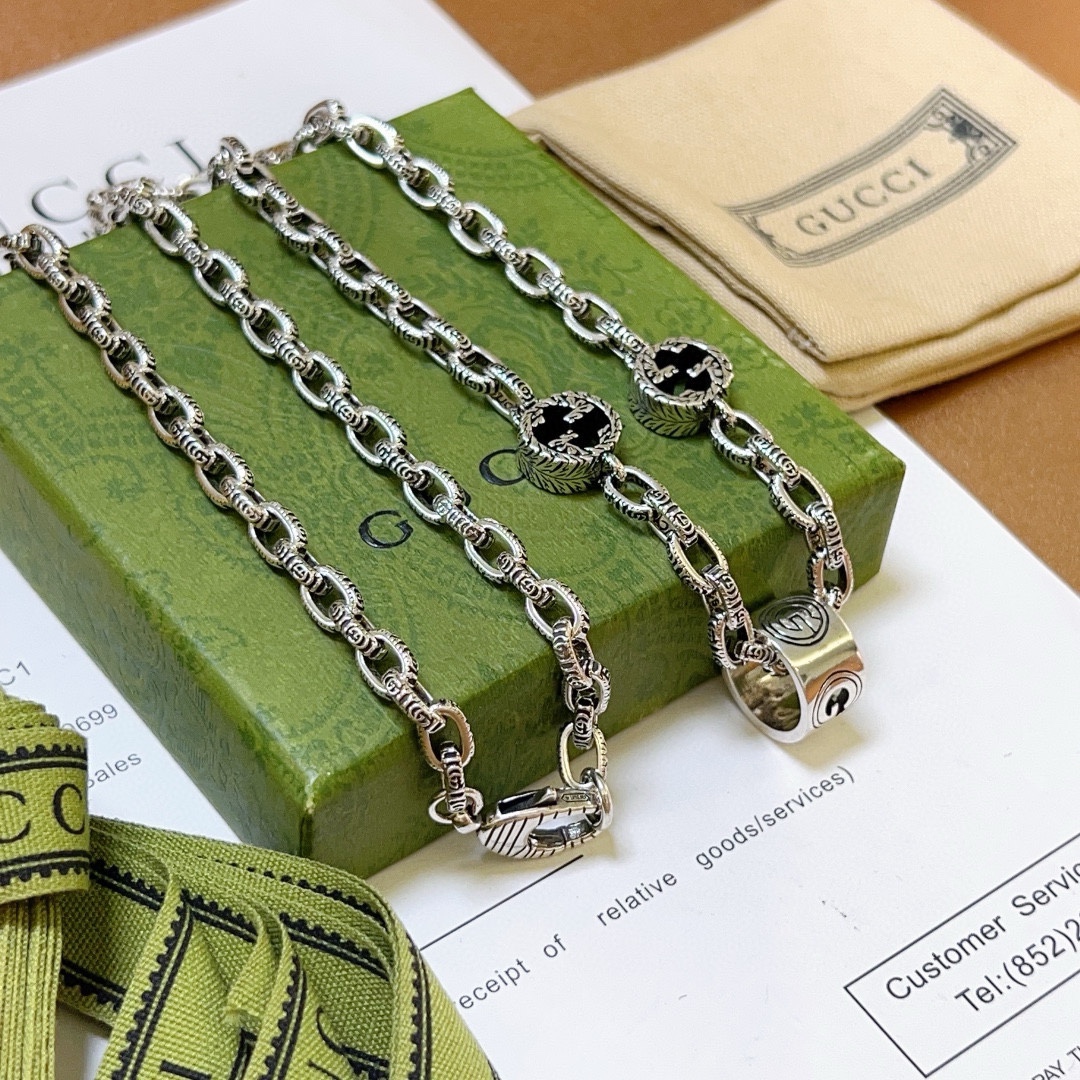 新品发布👒巨帅🤠Gucci古驰项链最新款链条档次更高Anger Forest系列双G古驰项链 2