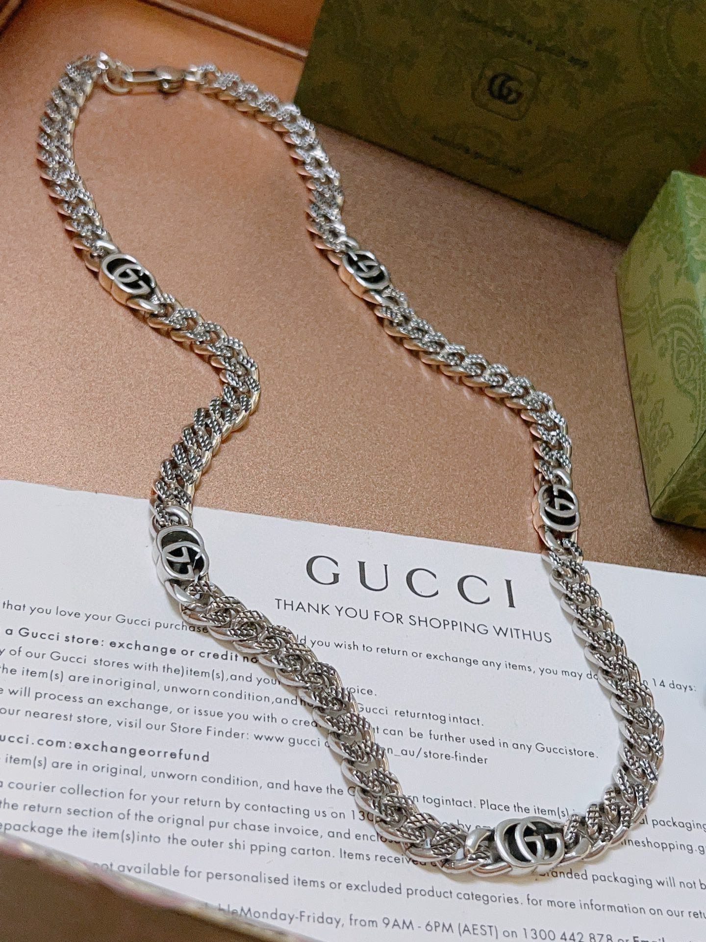 Gucci古驰项链2025最新款链条档次更高Anger Forest系列双G古驰5G项链 4