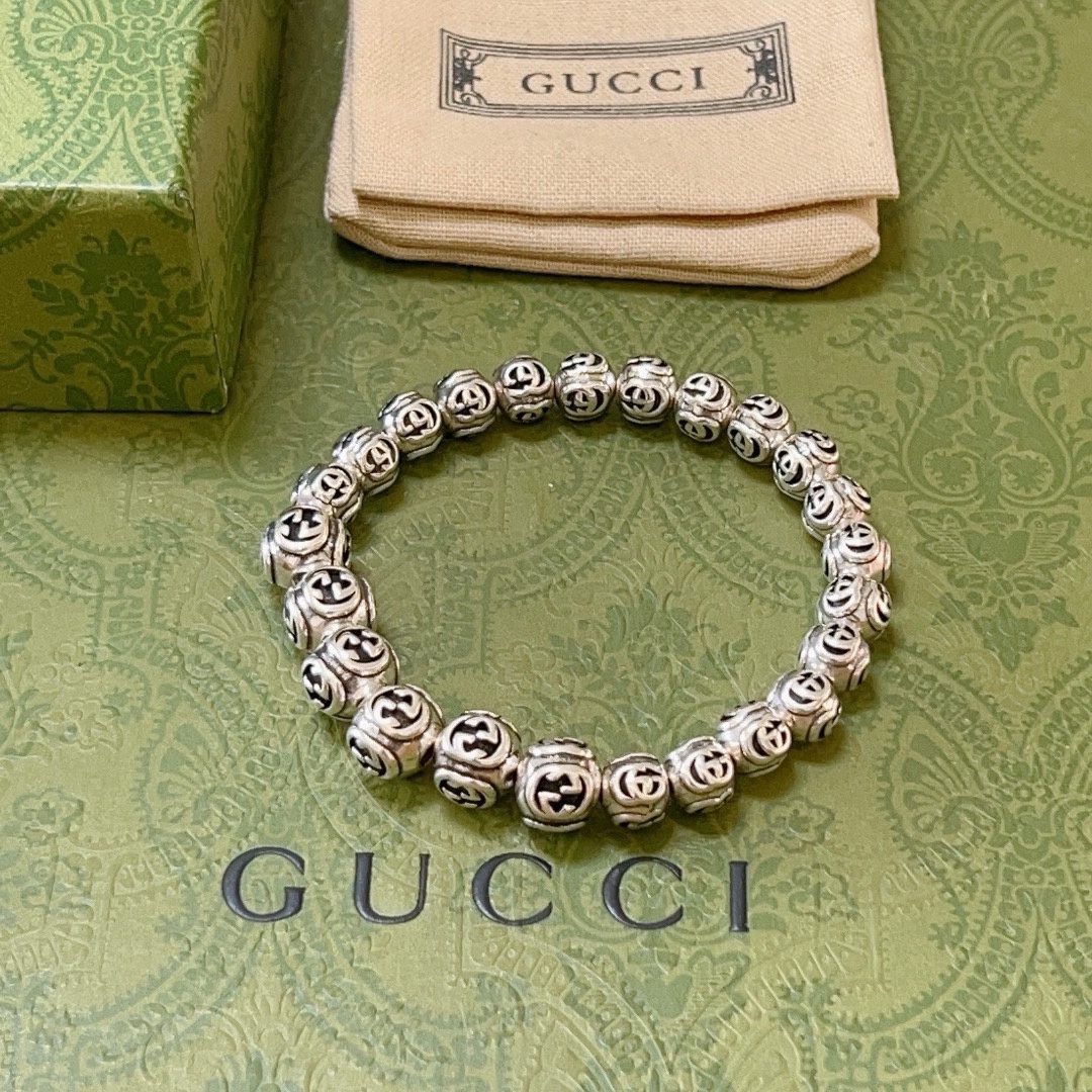 Gucci古驰手链👨👩奢华手串 男女同款 最新款全件串珠手链档次更高Anger Forest系列双g复古古驰手链 5