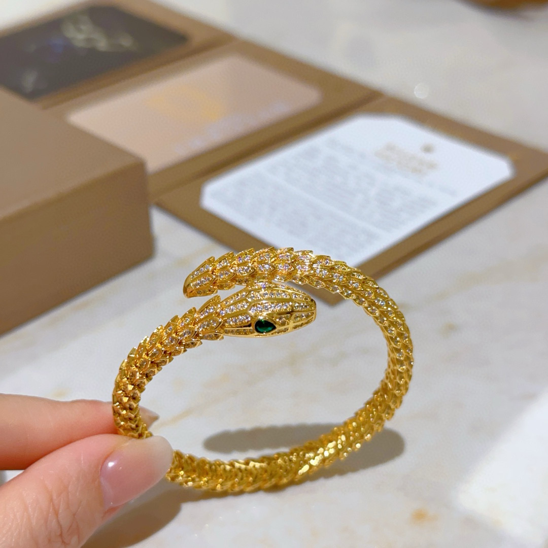 BVLGARI 宝格丽 手镯 亚金 电镀 18K金-顶级品质
