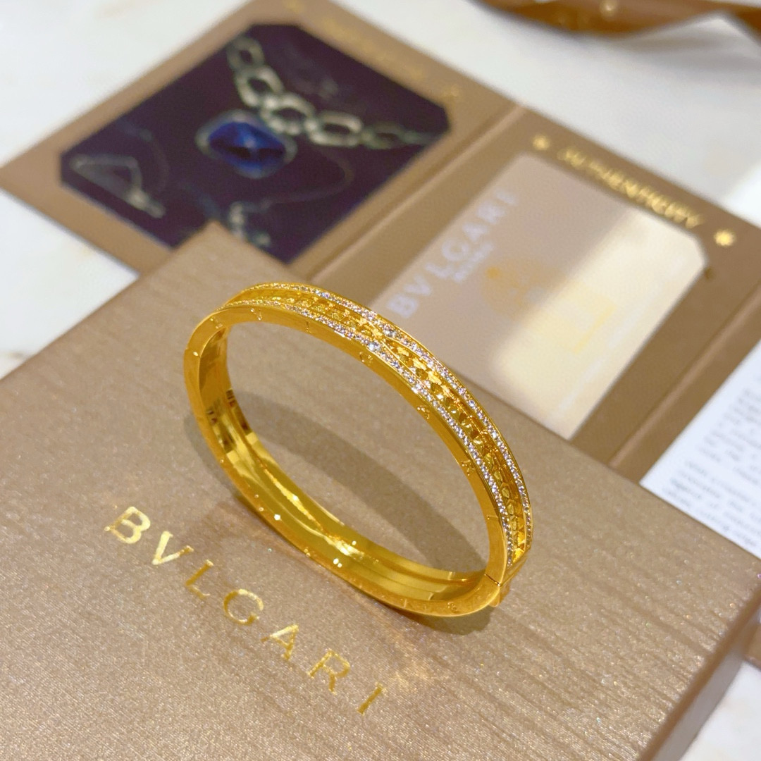 BVLGARI 宝格丽 手镯 亚金 电镀 18K金-顶级品质