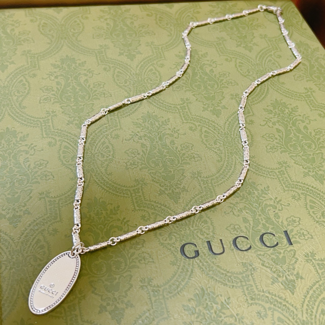 Gucci古驰项链最新款链条档次更高Anger Forest系列双G古驰项链个性设计银项链 4