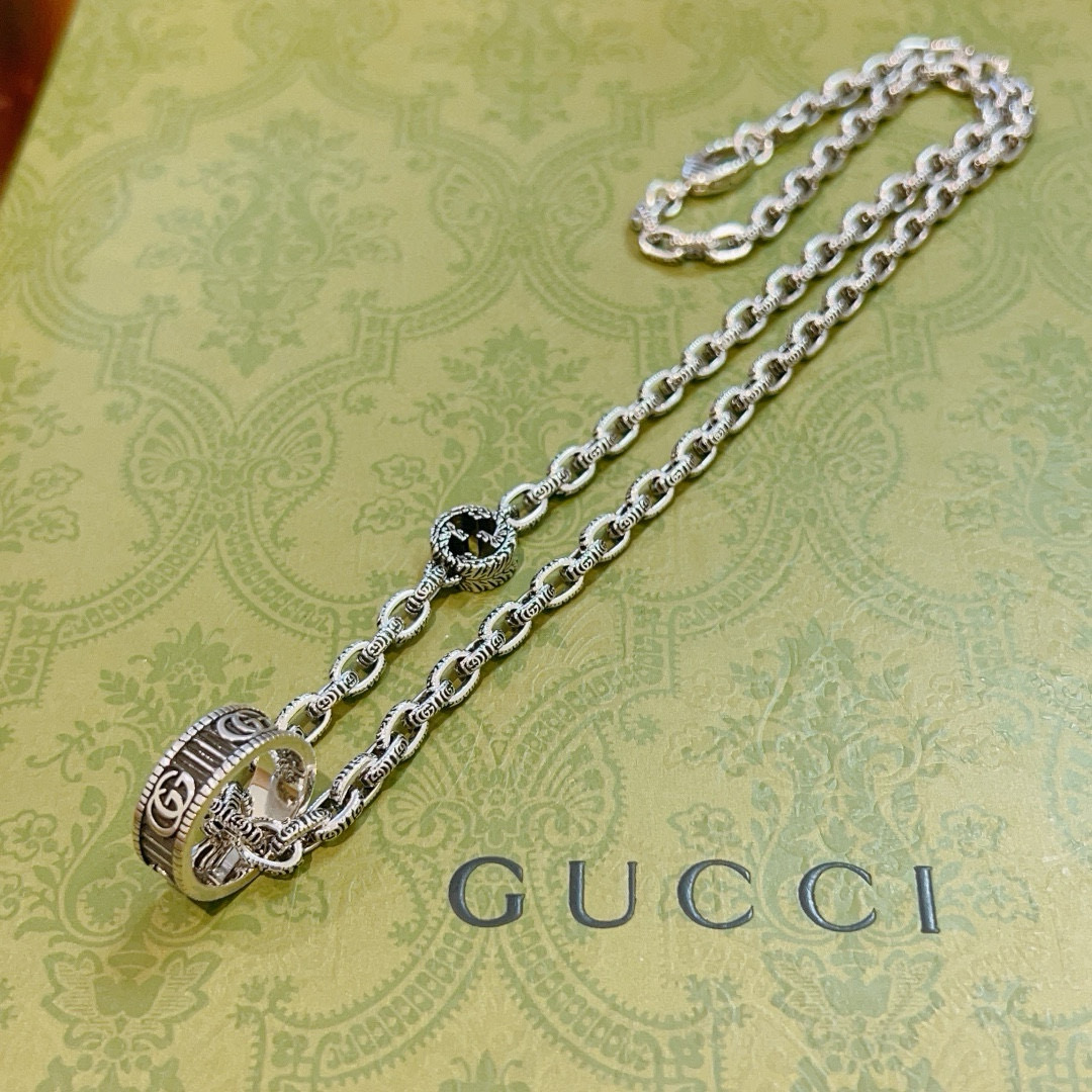 Gucci古驰项链最新款链条档次更高Anger Forest系列双G戒指环古驰项链 5