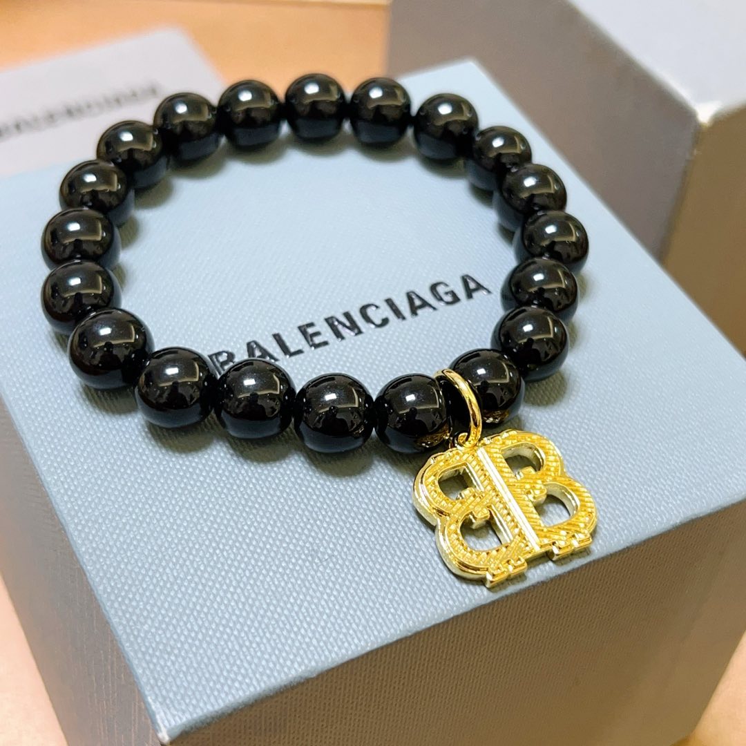 新品发布会👒专柜精工版本天然黑曜石巴黎世家手链 🇷🇼黑曜石泰银风格巴黎世家手链 男女款 复古做旧风 纯手工打造 ~开模💝潮流时尚必备 男女均 4