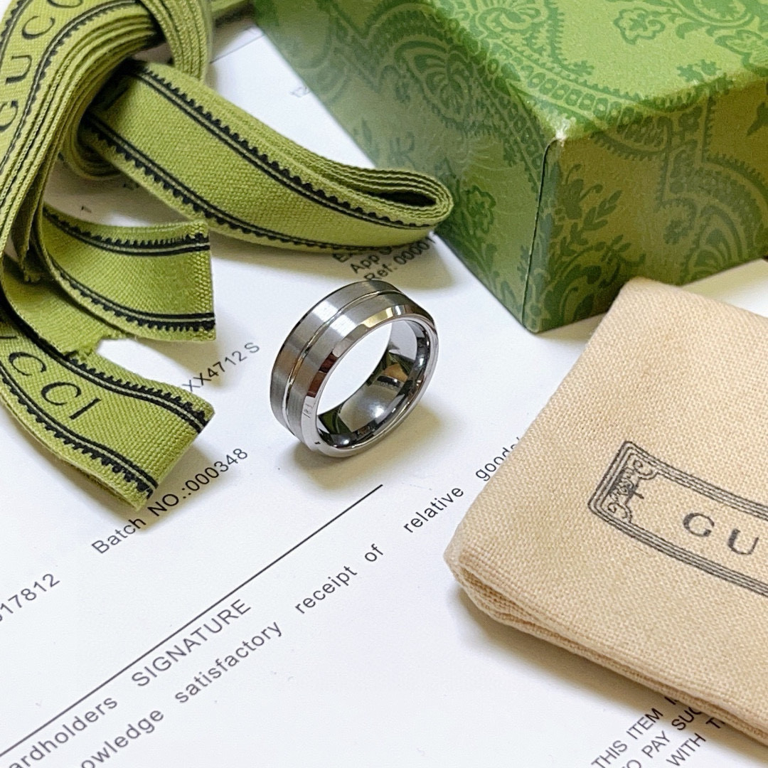 Gucci古驰戒指最新款K金戒指款式档次更高Anger Forest系列双G纯手工制作工艺 古驰戒指 7