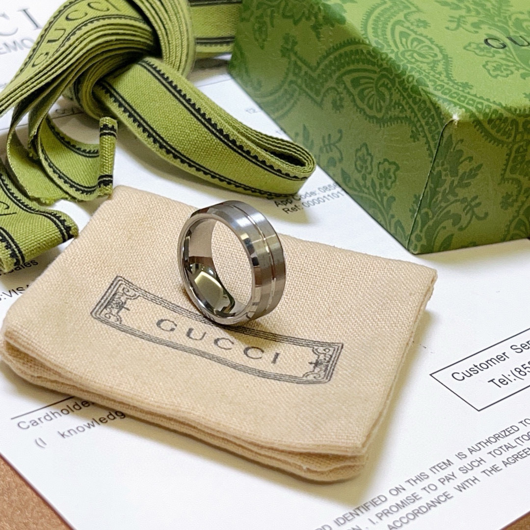 Gucci古驰戒指最新款K金戒指款式档次更高Anger Forest系列双G纯手工制作工艺 古驰戒指 2