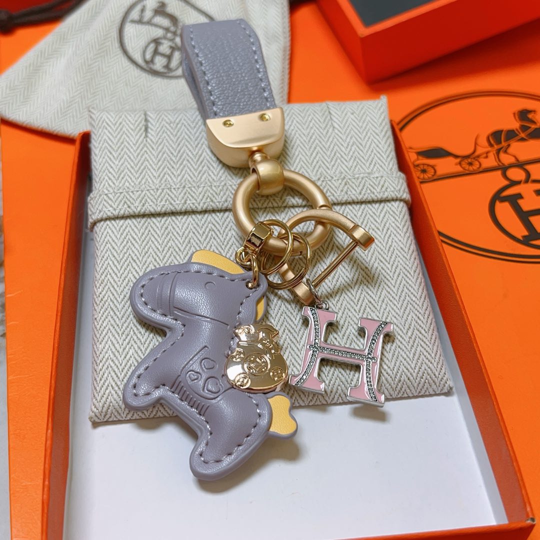 New Hermes keychain, thickened platinum version - Comprehensive 4