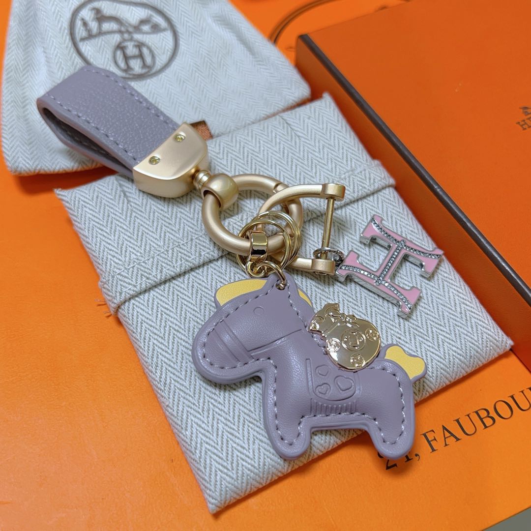 New Hermes keychain, thickened platinum version - Comprehensive