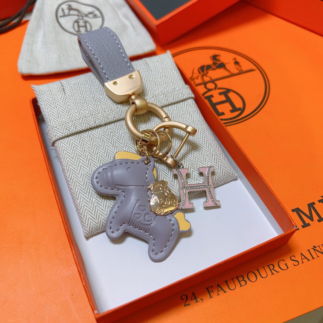 New Hermes keychain, thickened platinum version - Comprehensive 6