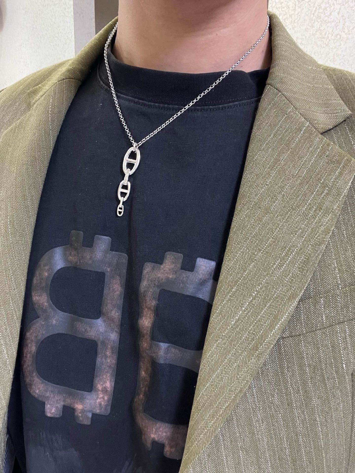 批80。🌀🌟HERMES  爱马仕项链 猪鼻子项链系列首饰 进口定制.高端链条经典搭配 新品 简单时尚🌟专柜一致 火爆款出货 设计独特 前卫 男女必备款！