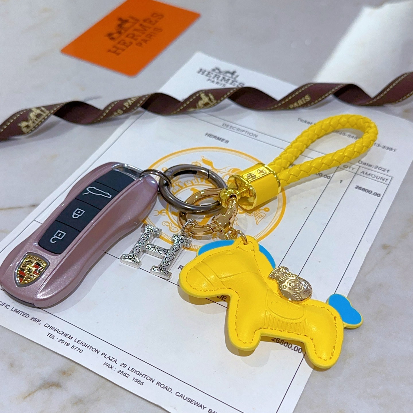Luxurious Hermes Horse Key Button Platinum Keychain: Exquisite Customized Design and High-End Craftsmanship - 图片 1
