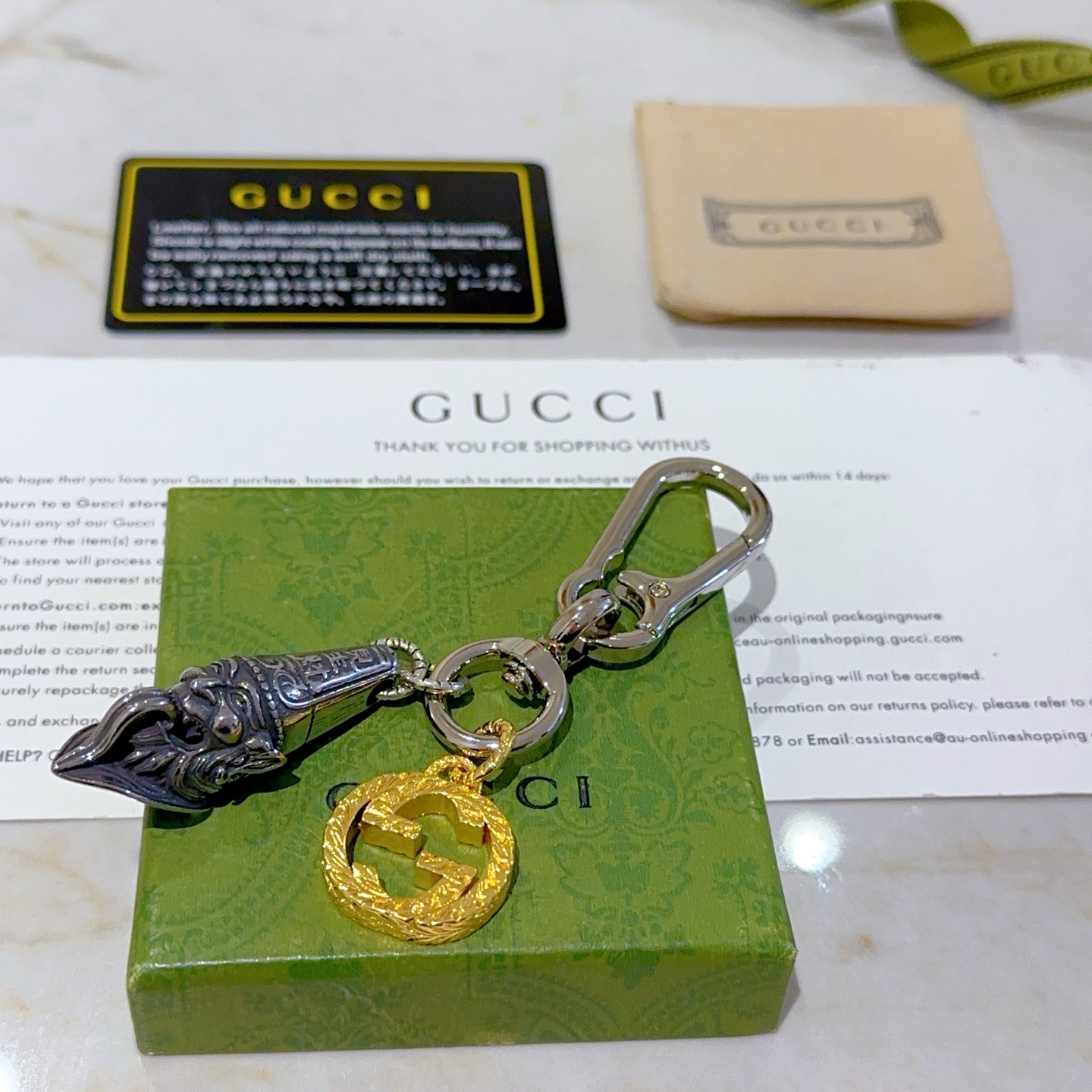 “New Gucci Bag Buttons with Anger Forest Double G Design Key Buttons” - 图片 2