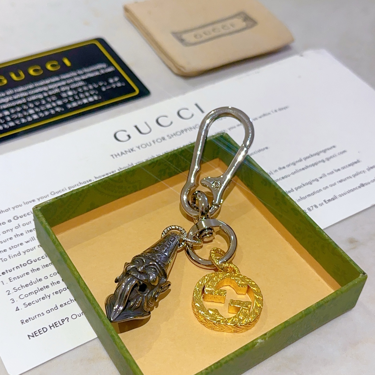 “New Gucci Bag Buttons with Anger Forest Double G Design Key Buttons” - 图片 3