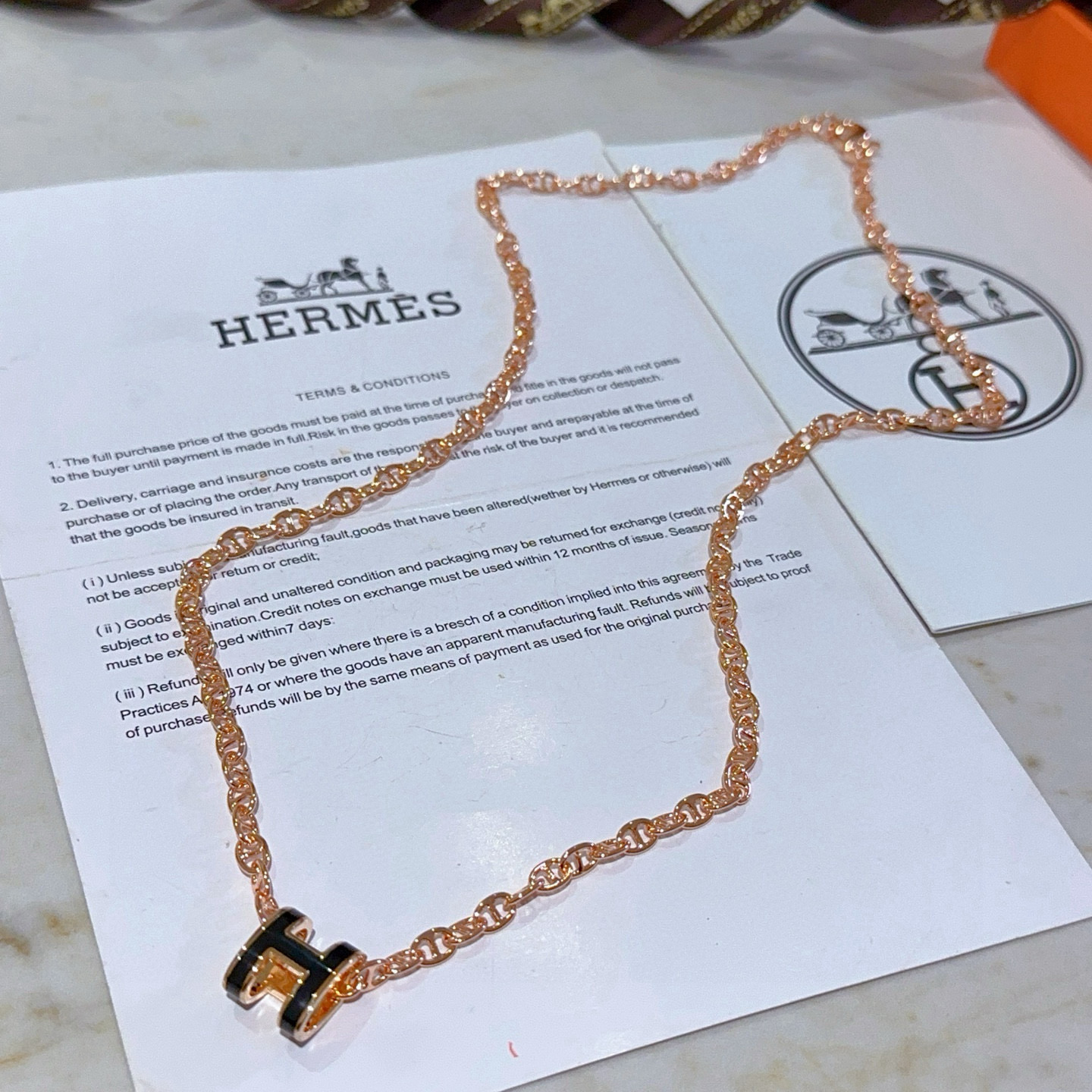  🌀🌟HERMES  爱马仕项链 H字母椭圆系列首饰 进口珐琅镀.猪鼻子链条经典搭配 边上logo清晰，