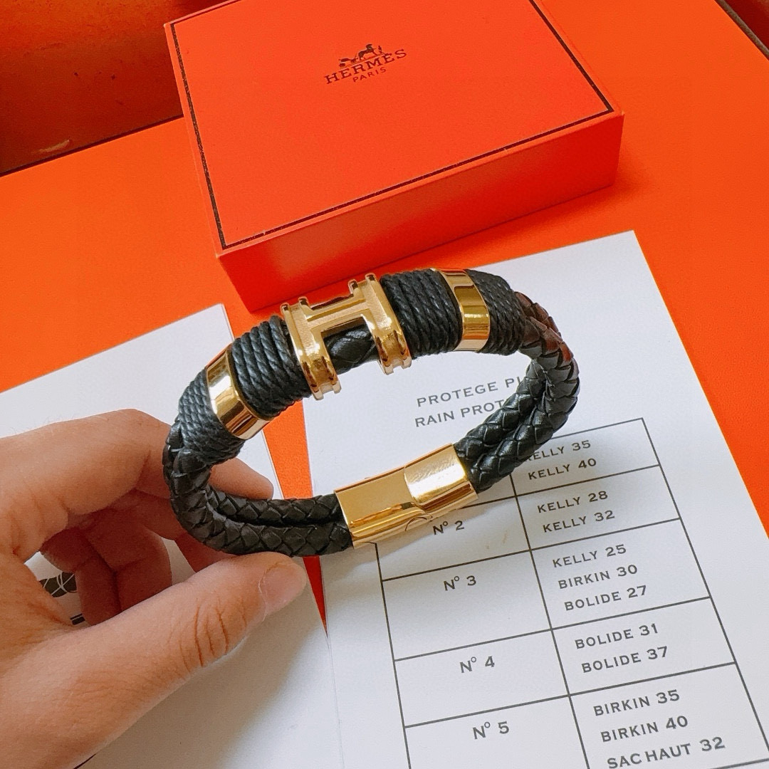     新品发售 👒🐎爱马仕手绳手环最新款纯手工头层牛皮材质档次更高明星同款H系列系列🎸经典款系列手链手