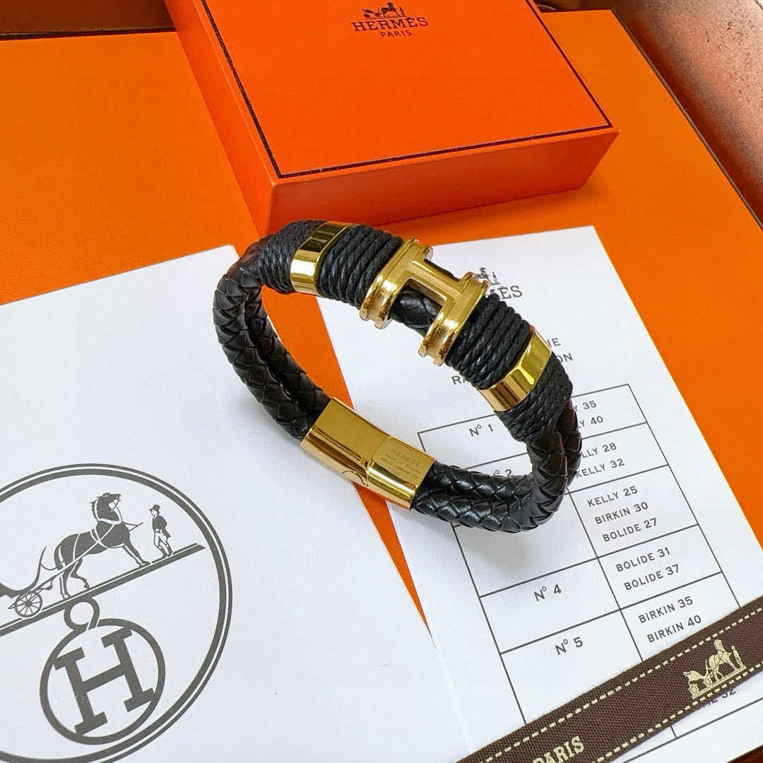     新品发售 👒🐎爱马仕手绳手环最新款纯手工头层牛皮材质档次更高明星同款H系列系列🎸经典款系列手链手
