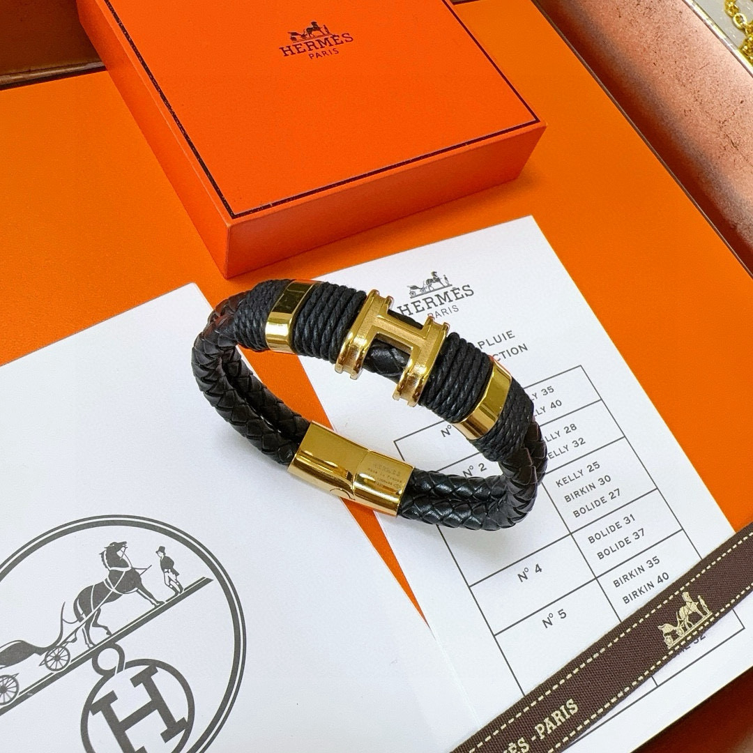     新品发售 👒🐎爱马仕手绳手环最新款纯手工头层牛皮材质档次更高明星同款H系列系列🎸经典款系列手链手