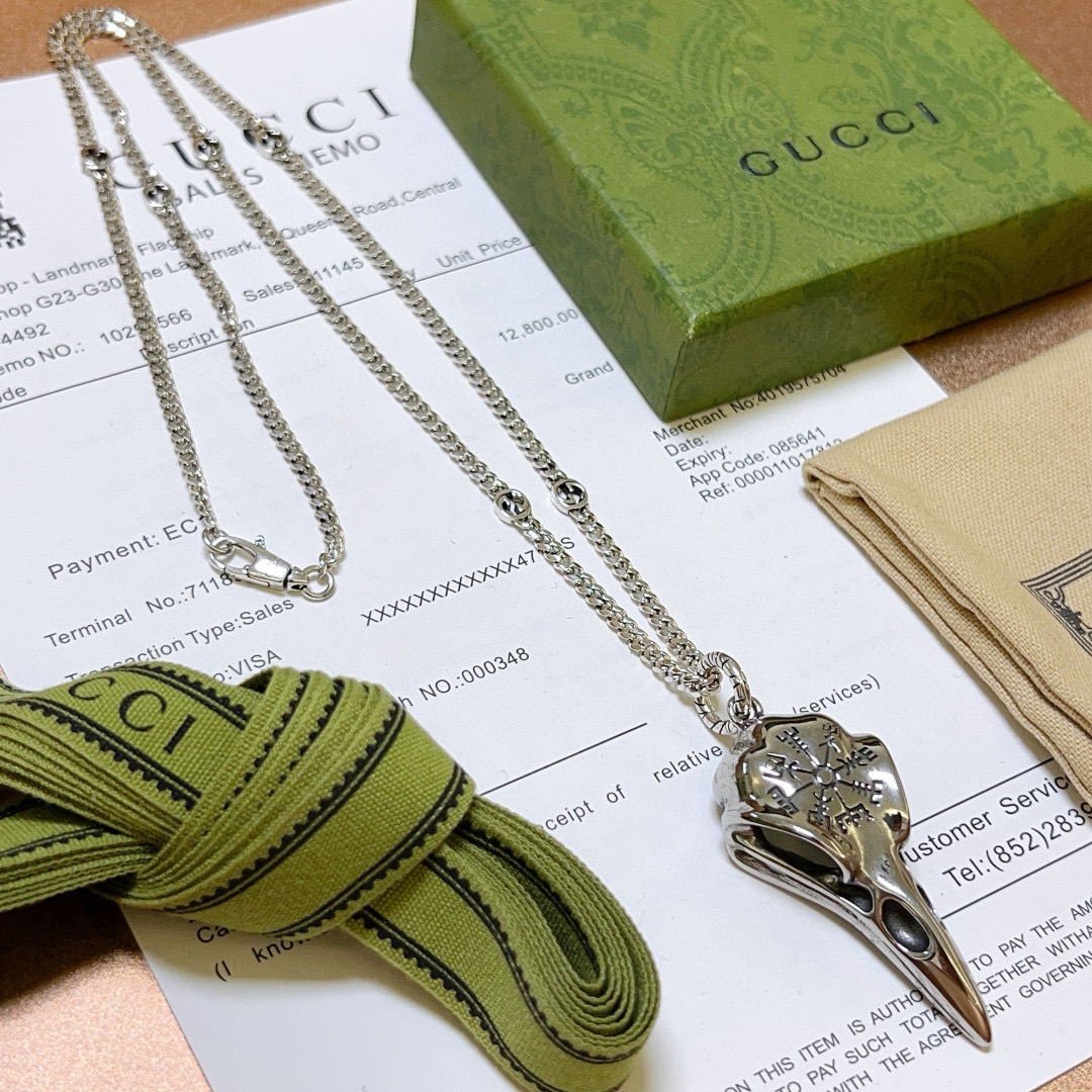     新品发布👒巨帅🤠𝐆𝐮𝐜𝐜𝐢古驰项链最新款链条档次更高明星同款Anger Forest系列双G古驰
