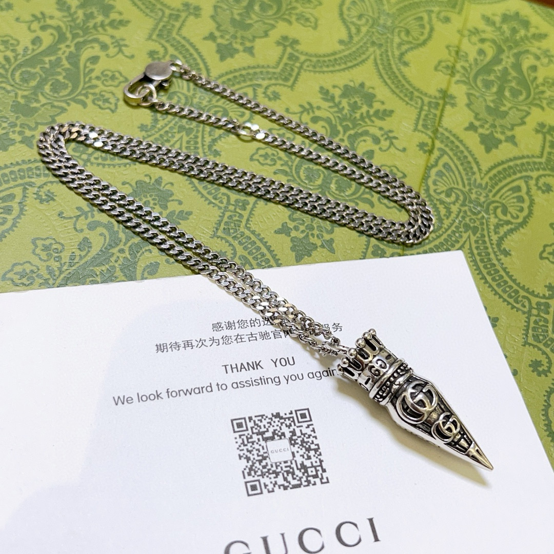    新品发布👒巨帅🤠𝐆𝐮𝐜𝐜𝐢古驰项链最新款链条档次更高明星同款Anger Forest系列双G古驰