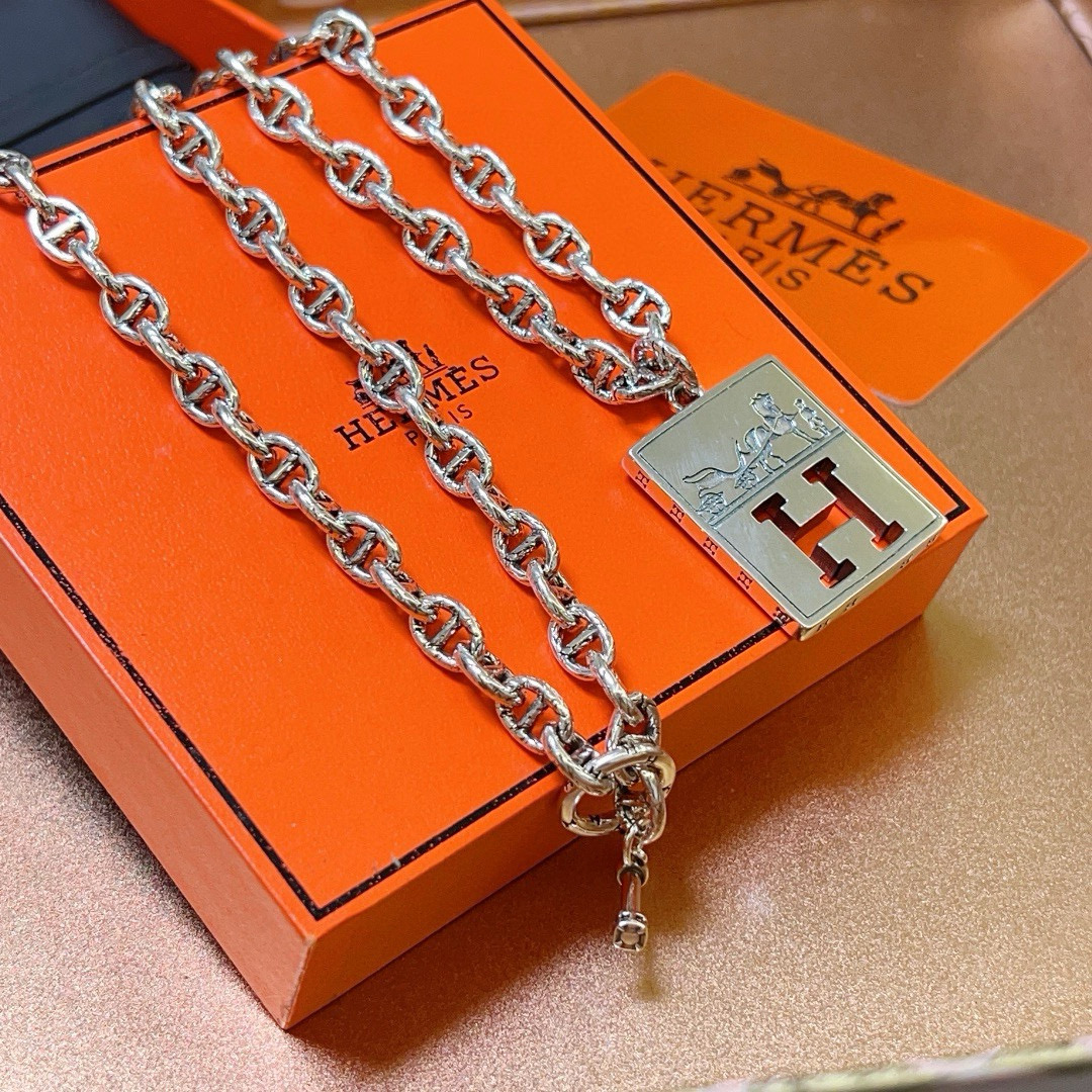 🐴🐴🐴 爱马仕项链 新品发布 HERMES 必备款猪鼻子系列首饰 高端定制.高端链条经典搭配 新品 简单