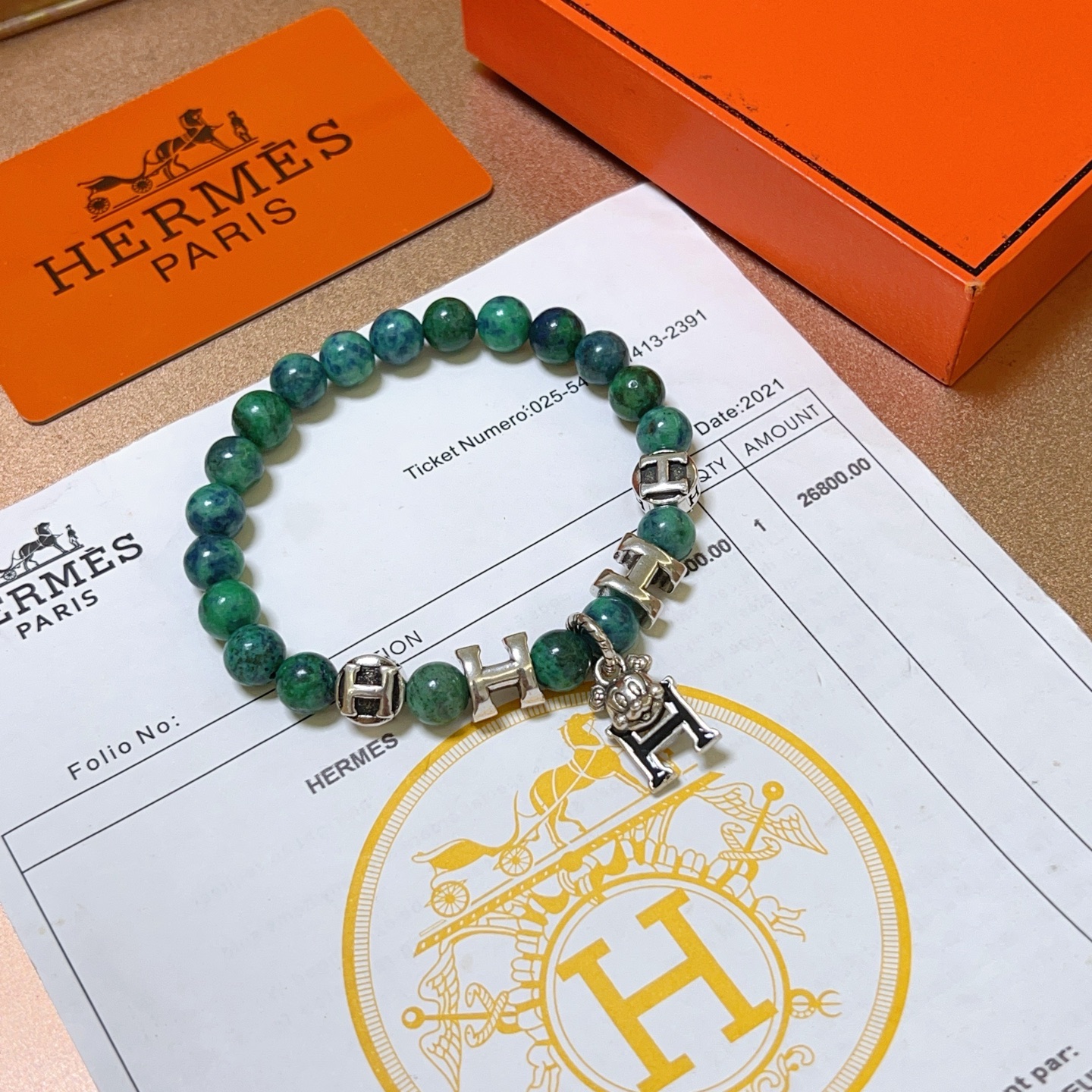   新品发布 👒Hermas爱马仕手链👨👩奢华爱马仕手串 玛瑙石手链男女同款 最新款全件串珠手链档次更高
