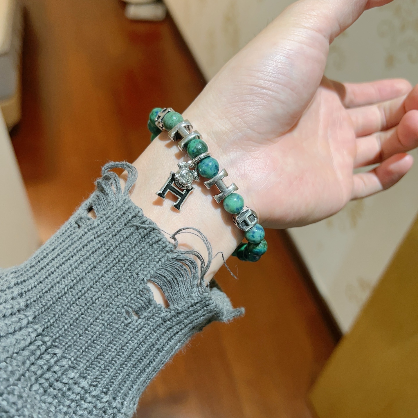   新品发布 👒Hermas爱马仕手链👨👩奢华爱马仕手串 玛瑙石手链男女同款 最新款全件串珠手链档次更高