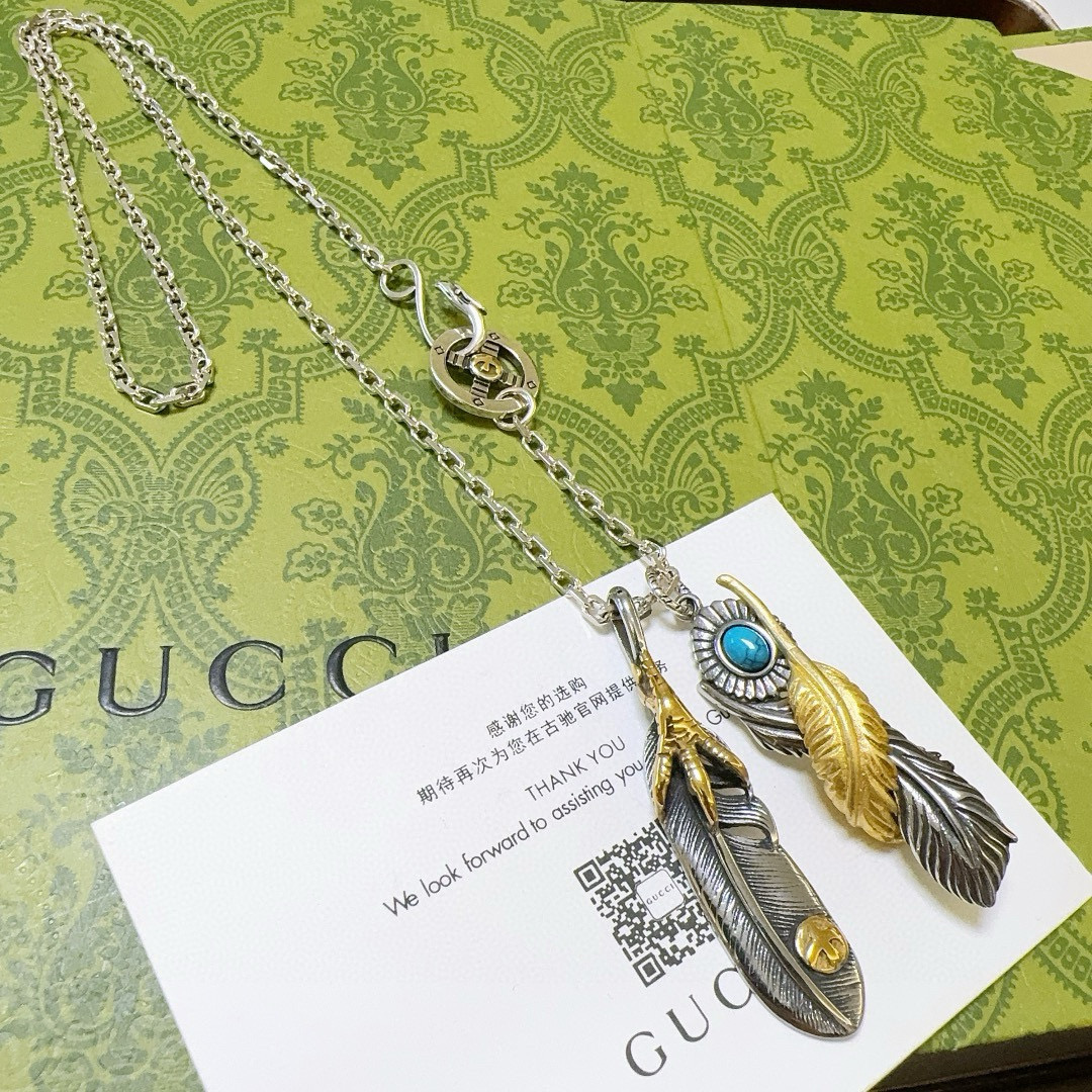   高桥羽毛古驰项链𝐆𝐮𝐜𝐜𝐢古驰项链 最新款链条档次更高明星同款Anger Forest系列双G新款古