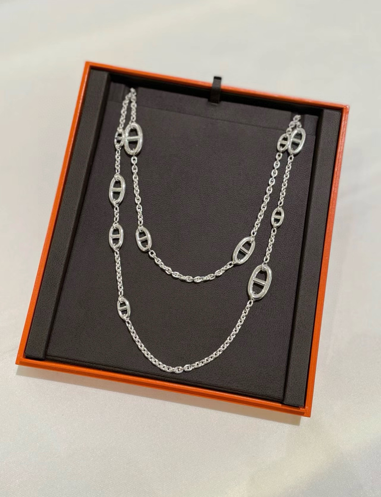 🐴🐴🐴 爱马仕项链 新品发布 HERMES 必备款猪鼻子长款系列首饰 高端定制.高端链条经典搭配 新品 