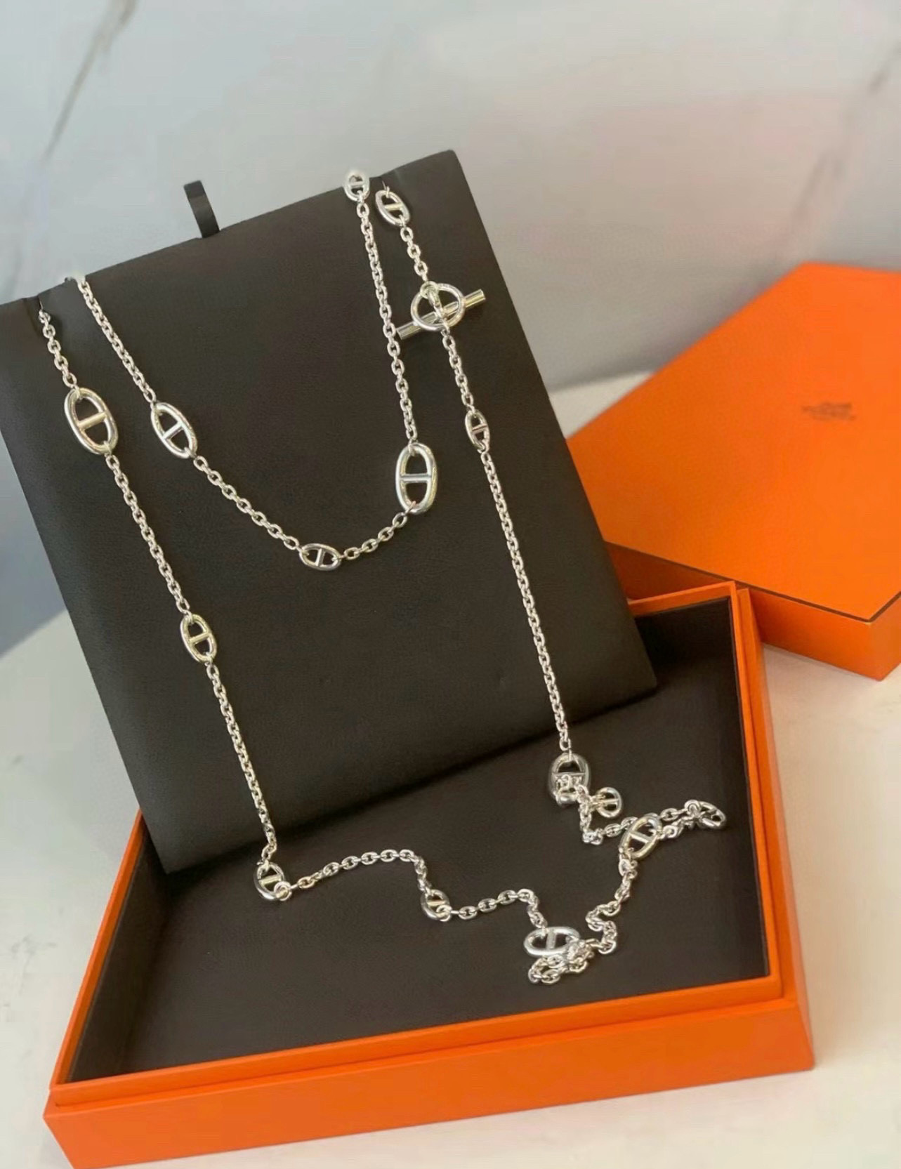 🐴🐴🐴 爱马仕项链 新品发布 HERMES 必备款猪鼻子长款系列首饰 高端定制.高端链条经典搭配 新品 