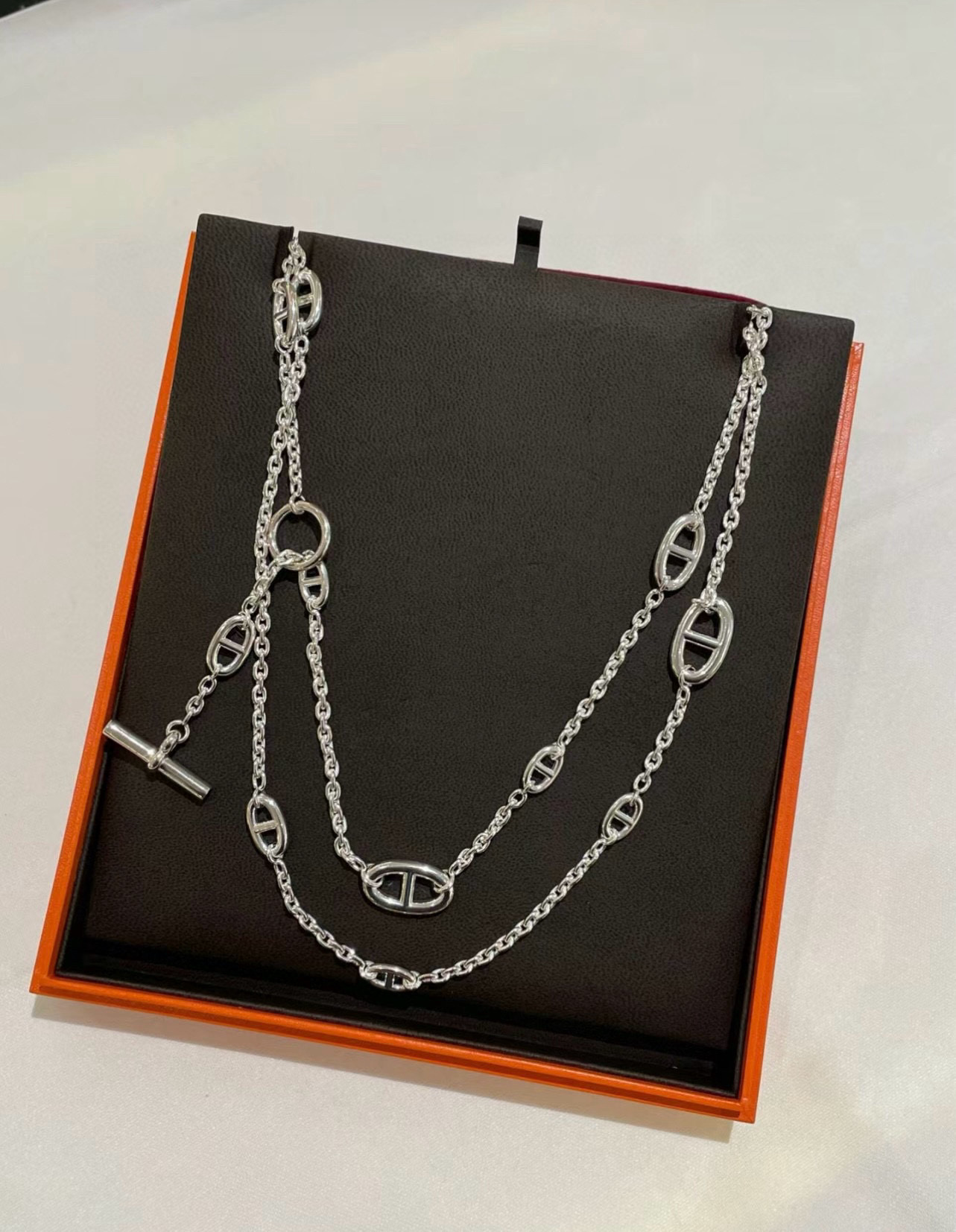 🐴🐴🐴 爱马仕项链 新品发布 HERMES 必备款猪鼻子长款系列首饰 高端定制.高端链条经典搭配 新品 