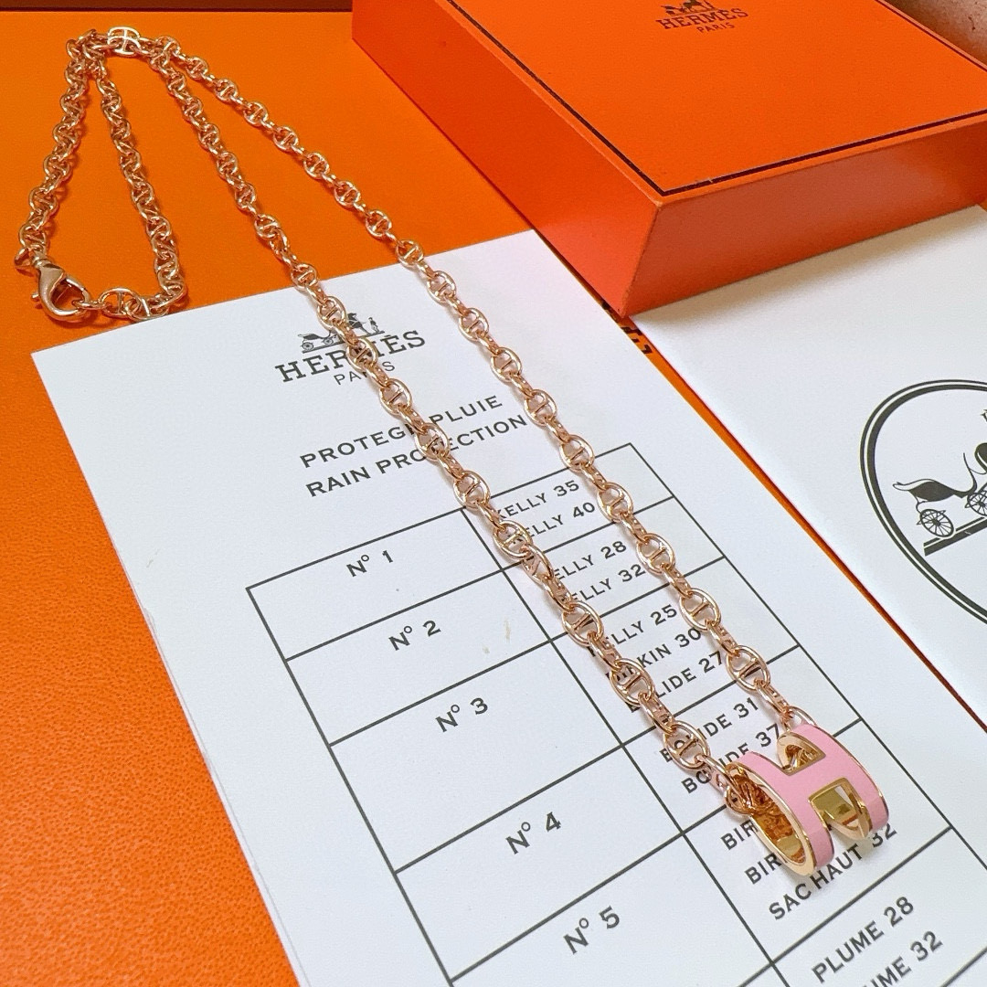 🐴🐴🐴 爱马仕项链 新品发布 HERMES 必备款猪鼻子系列首饰 高端定制.高端链条经典搭配 新品 简单