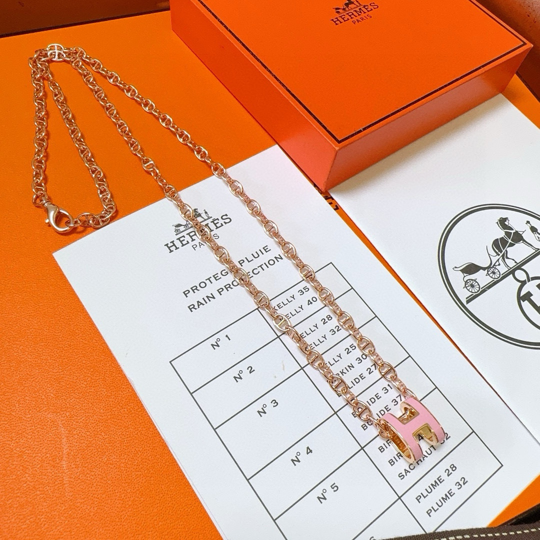 🐴🐴🐴 爱马仕项链 新品发布 HERMES 必备款猪鼻子系列首饰 高端定制.高端链条经典搭配 新品 简单