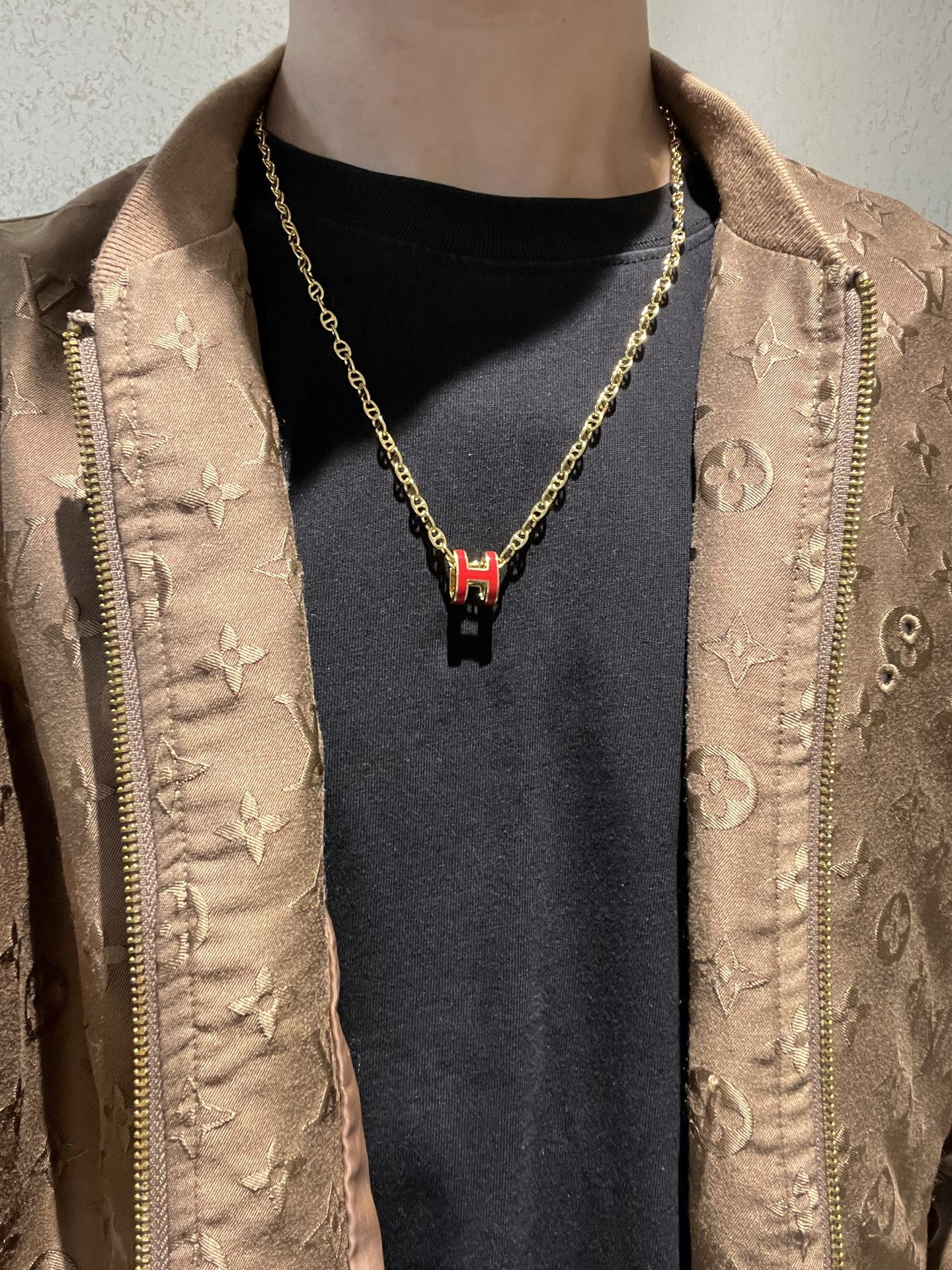  🌀🌟HERMES  爱马仕项链 H字母椭圆系列首饰 进口珐琅镀.猪鼻子链条经典搭配 原版logo新品 