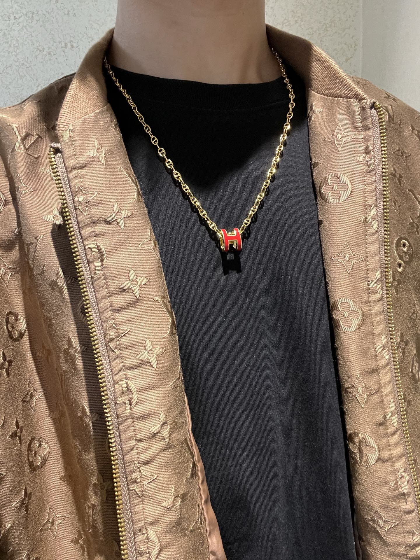  🌀🌟HERMES  爱马仕项链 H字母椭圆系列首饰 进口珐琅镀.猪鼻子链条经典搭配 原版logo新品 