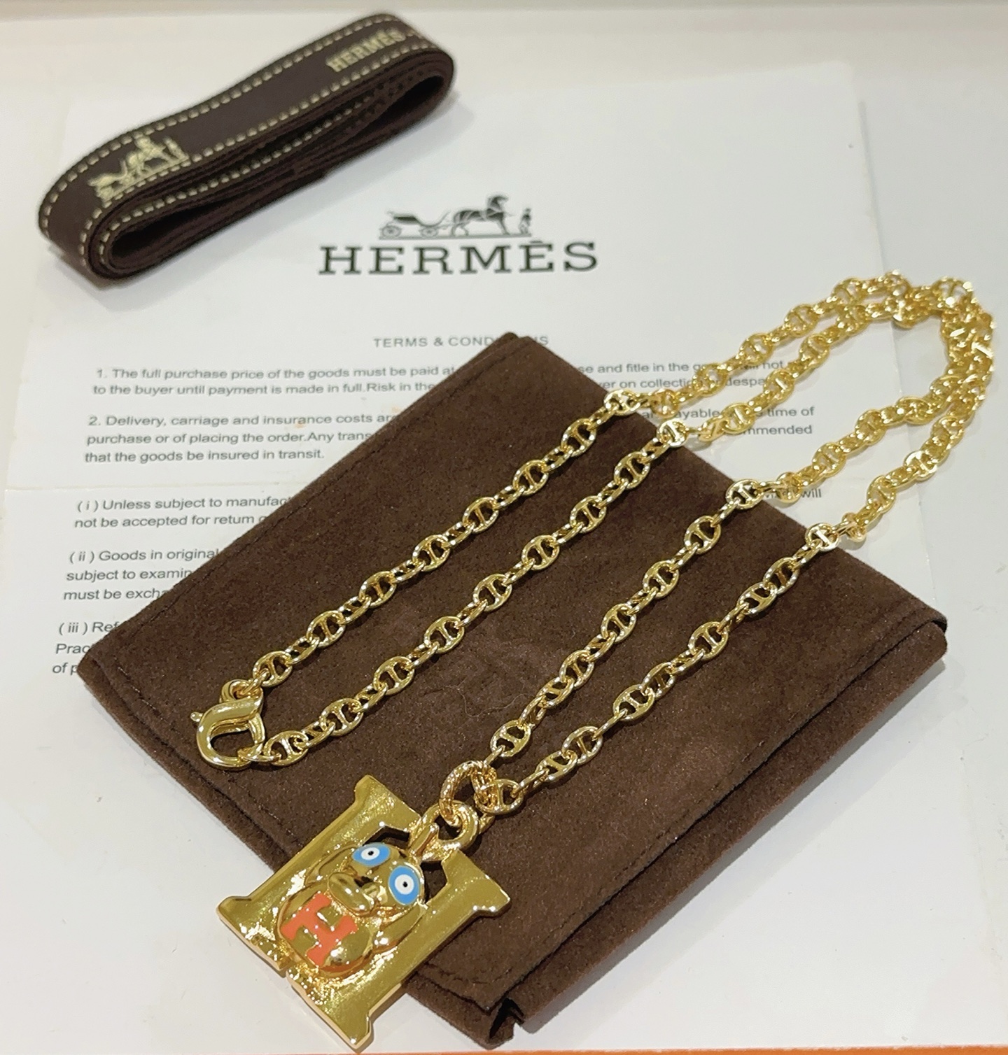  🌀🌟HERMES  爱马仕项链 H字母椭圆系列首饰 进口珐琅镀.猪鼻子链条经典搭配 原版logo新品 