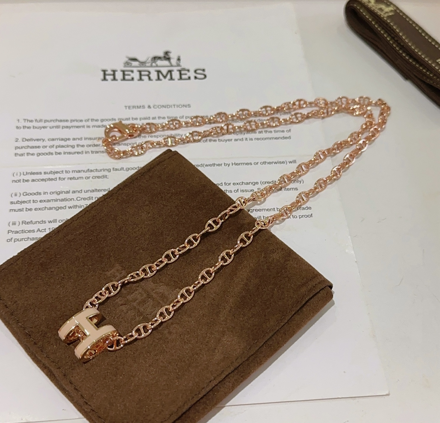  🌀🌟HERMES  爱马仕项链 H字母椭圆系列首饰 进口珐琅镀.猪鼻子链条经典搭配 原版logo新品 