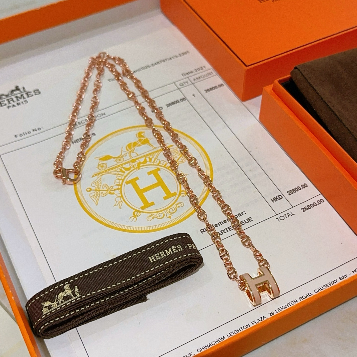  🌀🌟HERMES  爱马仕项链 H字母椭圆系列首饰 进口珐琅镀.猪鼻子链条经典搭配 原版logo新品 