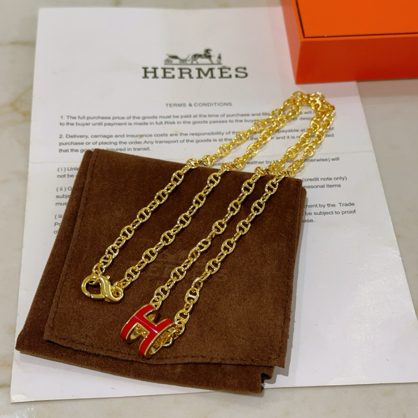  🌀🌟HERMES  爱马仕项链 H字母椭圆系列首饰 进口珐琅镀.猪鼻子链条经典搭配 原版logo新品 