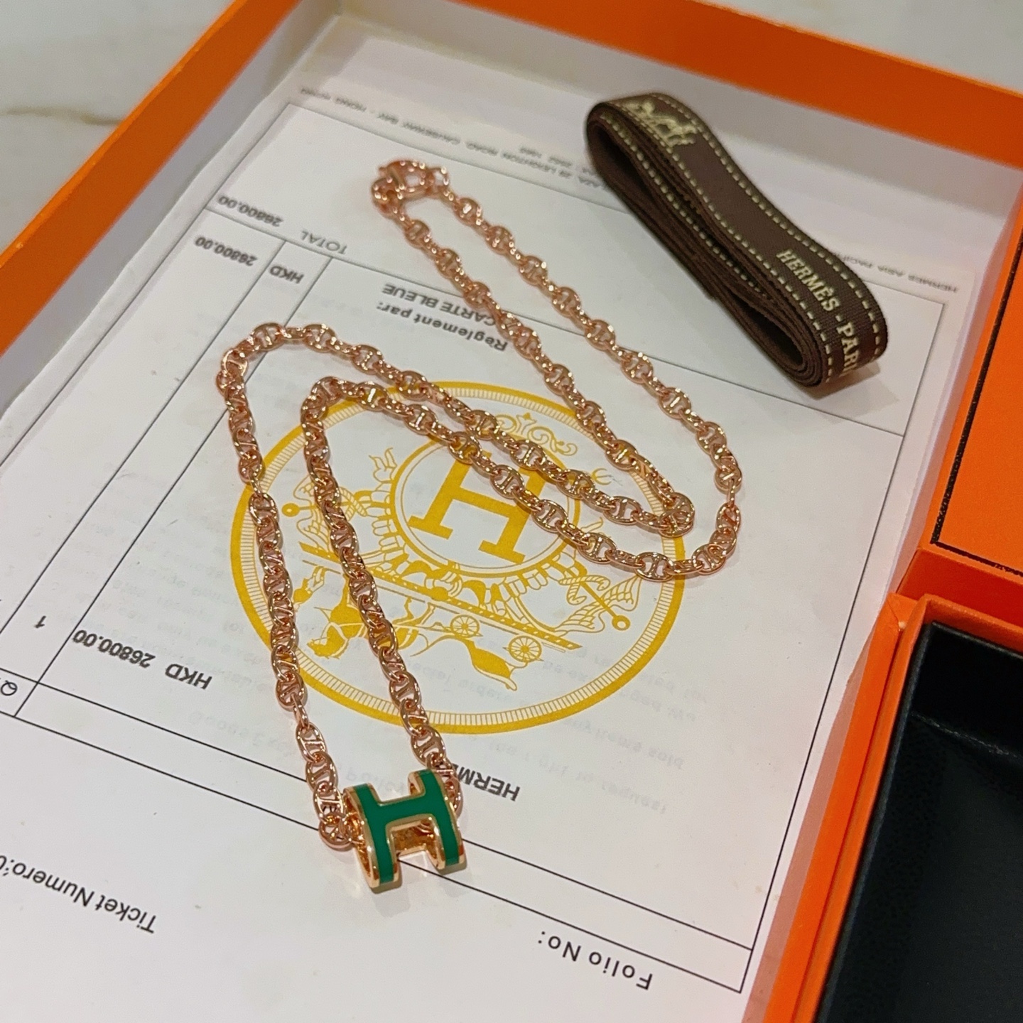  🌀🌟HERMES  爱马仕项链 H字母椭圆系列首饰 进口珐琅镀.猪鼻子链条经典搭配 原版logo新品 