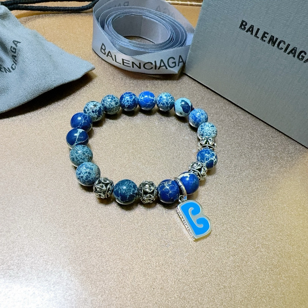   专柜精工版本天然蛇皮石巴黎世家手链 🇷🇼青金石泰银风格巴黎世家手链 明星同款男女款 复古做旧风 原版
