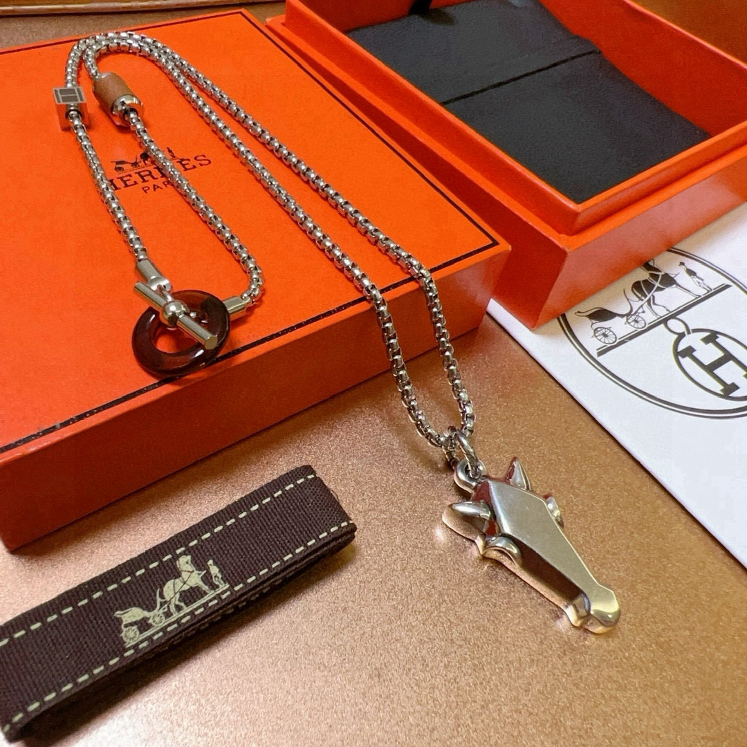 。🌀🌟HERMES  爱马仕项链 猪鼻子项链系列首饰 进口定制.高端链条经典搭配 新品 简单时尚🌟专柜一