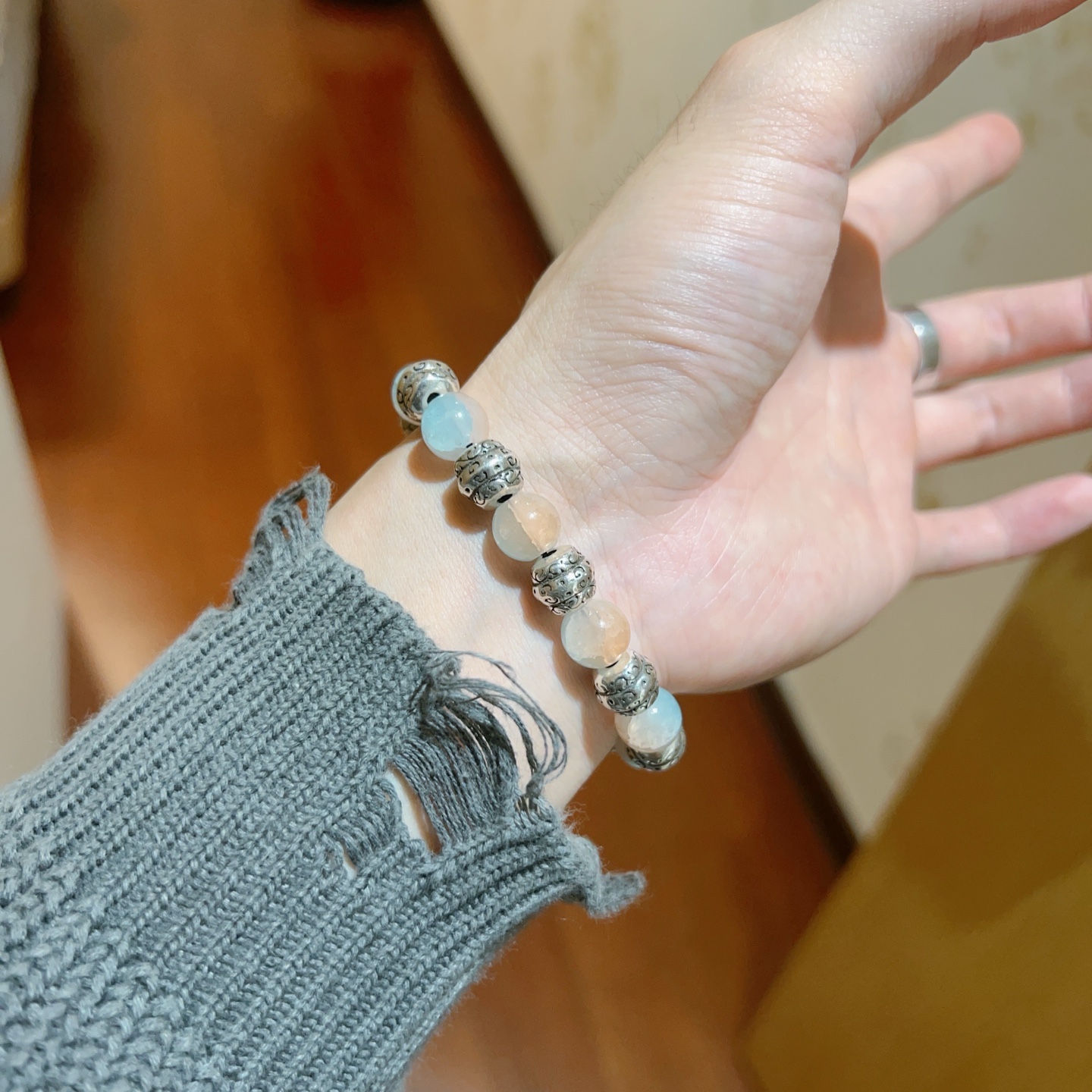  𝐆𝐮𝐜𝐜𝐢古驰手链男女同款 最新款天然芙瑞石手链档次更高明星同款Anger Forest系列双g石手