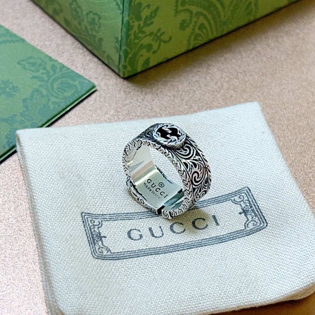 Gucci古驰Anger Forestシリーズ双Gリング - 手作り高級デザイン