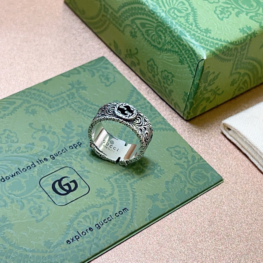 Gucci古驰Anger Forestシリーズ双Gリング - 手作り高級デザイン
