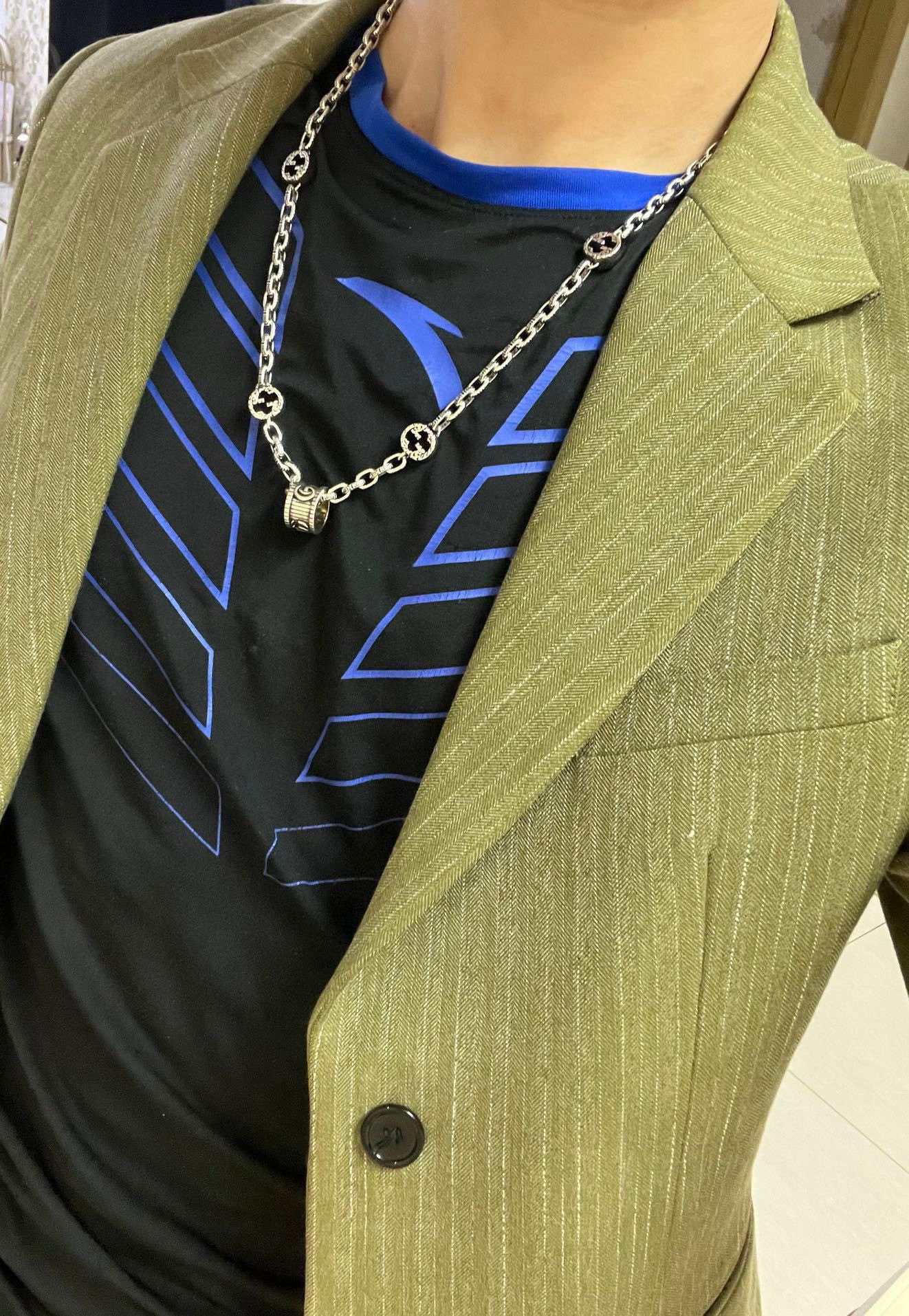 Gucci古驰ダブルGリングネックレス Anger Forestシリーズ