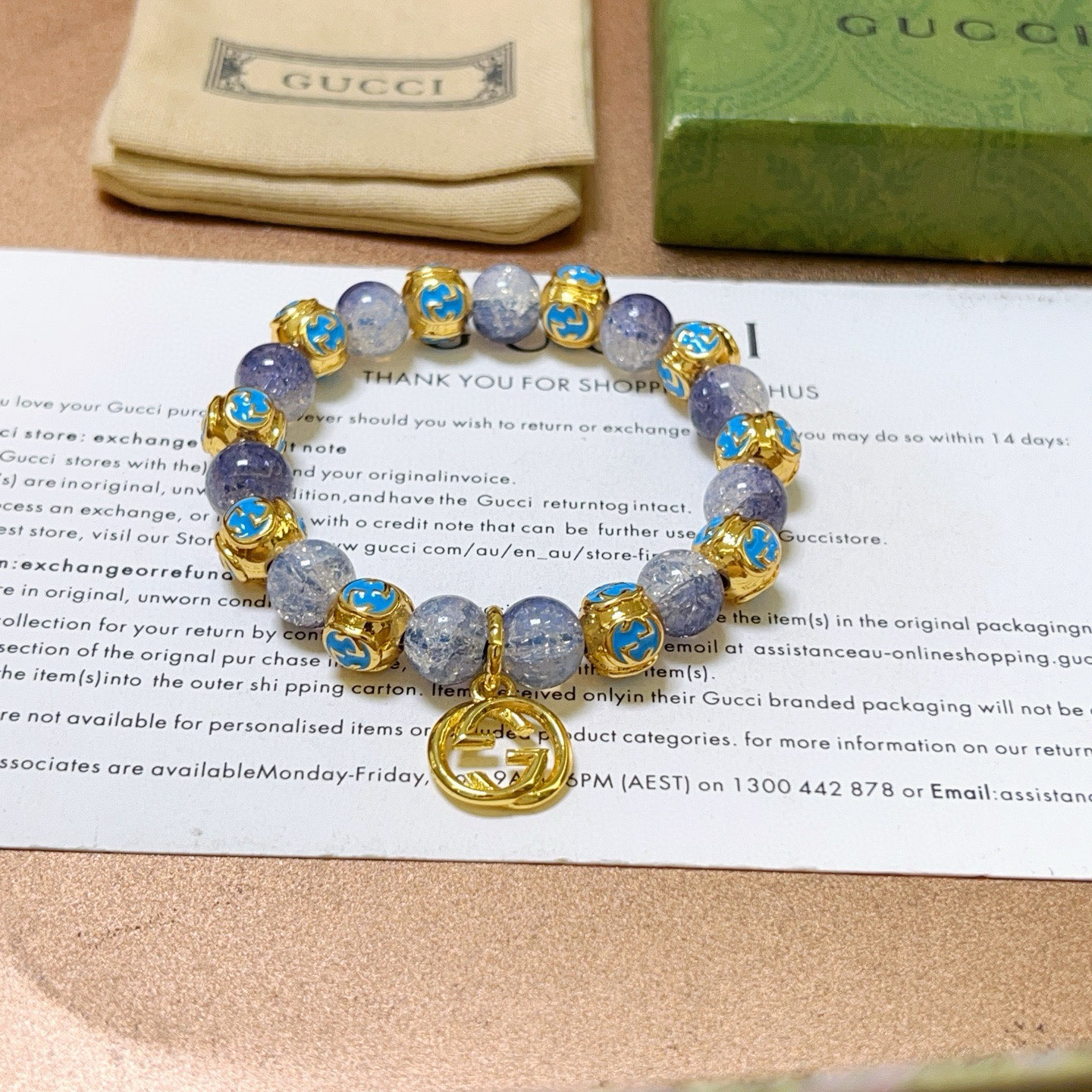 Gucci古驰手链 天然石水晶 男女兼用 Anger Forestシリーズ