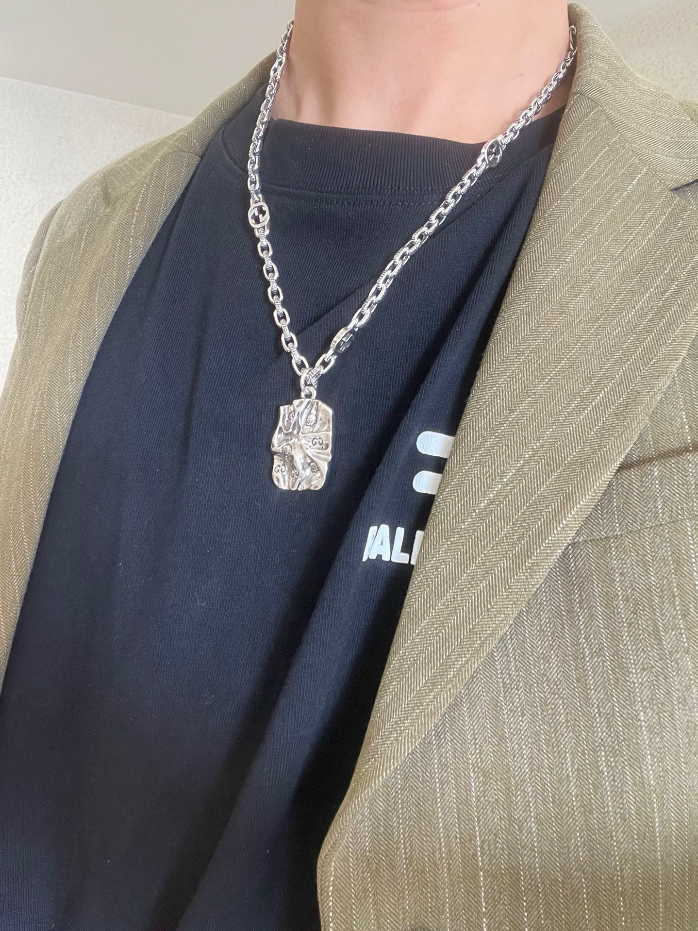 Gucci古驰Anger Forestシリーズ双G復古図案ネックレス